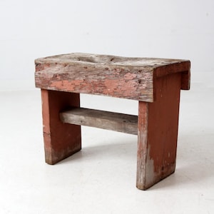 Petit banc de ferme rustique vintage