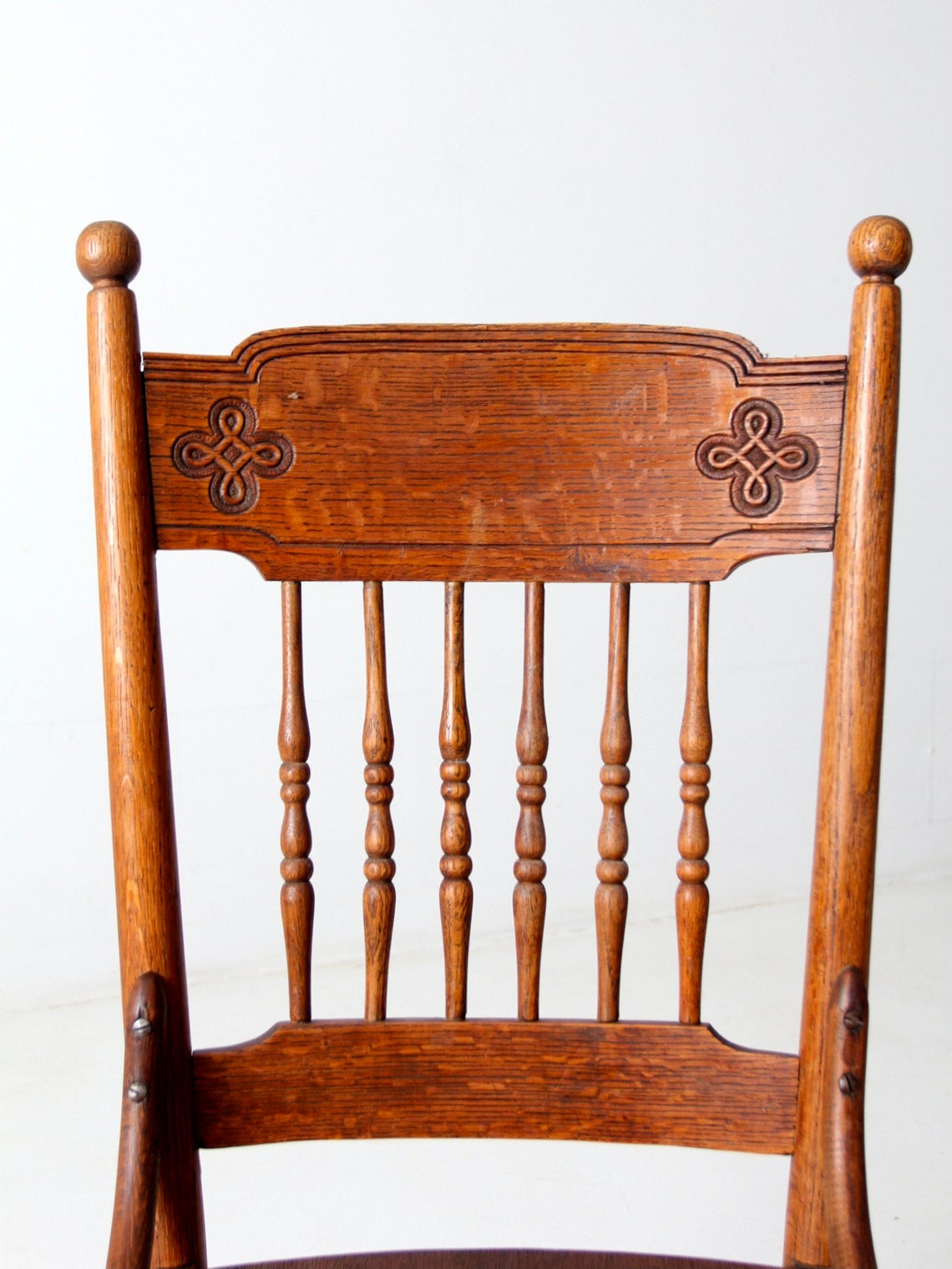 Antique Wooden Chair With Celtic Knot Etsy