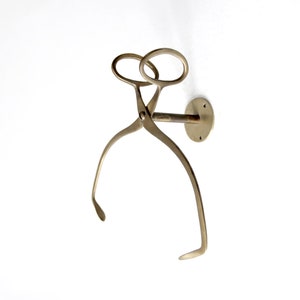 antique brass wall mount ice block tongs