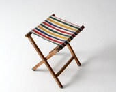 Vintage camp Hocker, gestreifte Leinwand Sitz faltbar