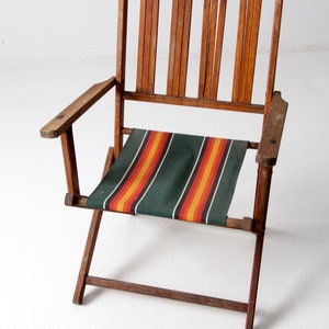 mid-century folding wood patio chair immagine 5