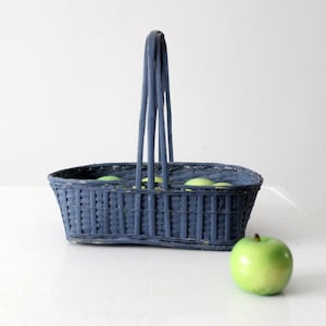 vintage blue wicker basket
