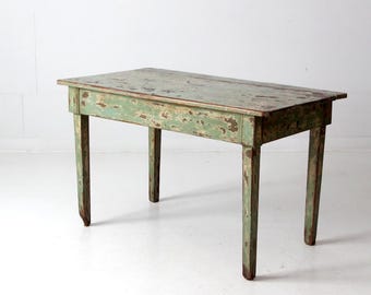 antique American painted primitive table