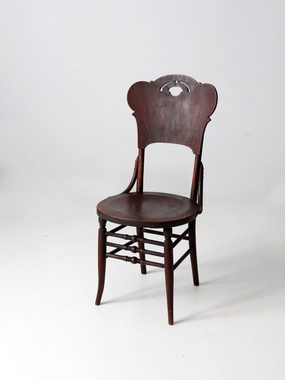 Antique Bentwood Chair With Cutout Back - Etsy