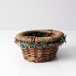 vintage wicker Christmas basket image 7