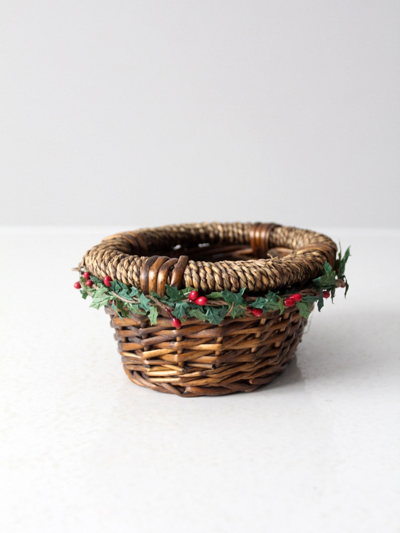 vintage wicker Christmas basket image 7