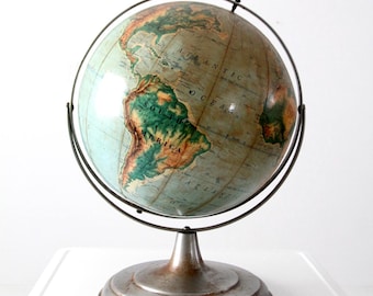 Vintage Early 1960s Nystrom Pictorial Relief Globe