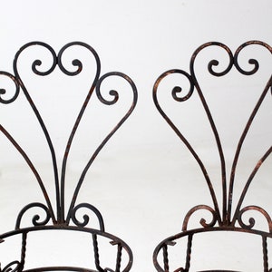 vintage wrought iron garden chairs pair image 6