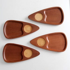 mcm Sere Wood snack trays set of 4