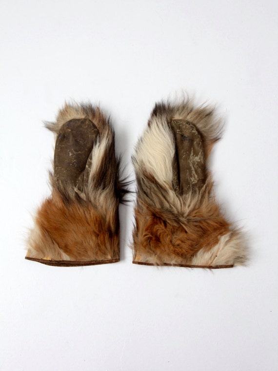 antique fur mittens - image 3