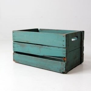 vintage painted wood crate