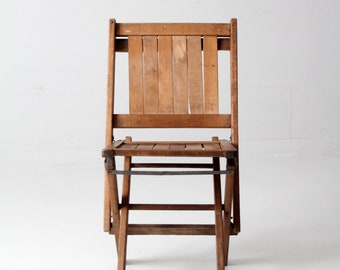 Vintage Wood Folding Chair - Etsy Canada
