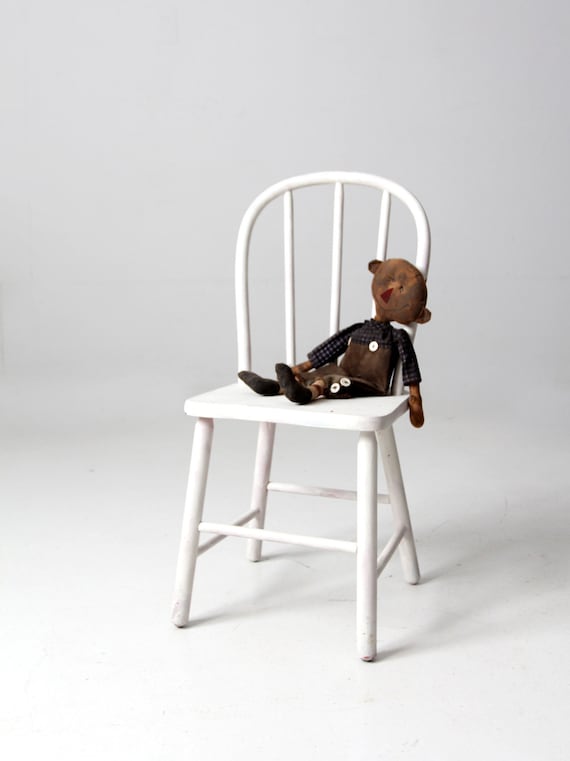 ホワイト像、小さなお子さん用椅子 ヴィンテージの白い木製子供用椅子 - Etsy 日本