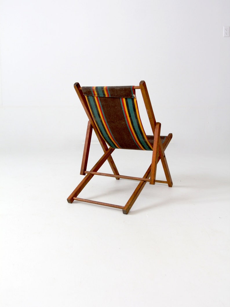 Vintage children's deck chair folding beach chair kids Etsy