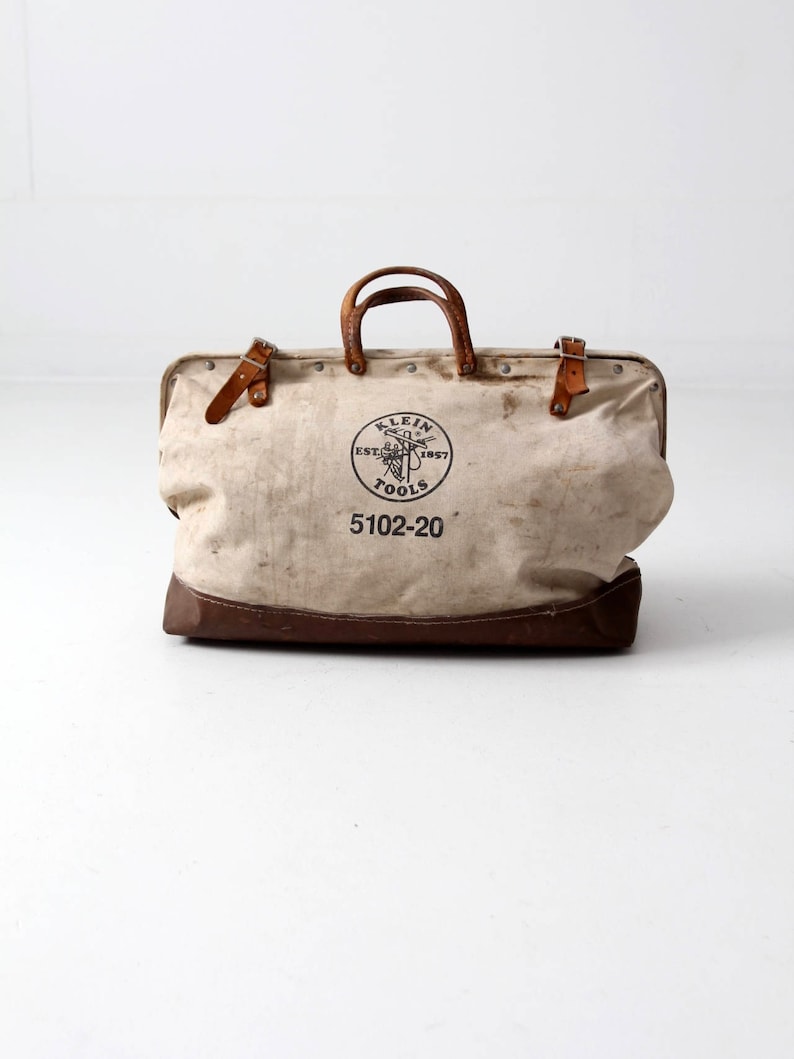 Vintage Klein Tools bag canvas lineman's bag Etsy