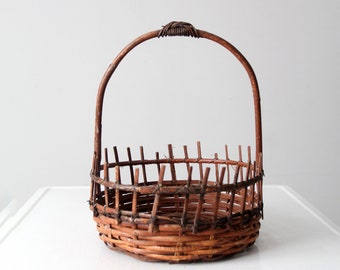 vintage rustic wicker basket