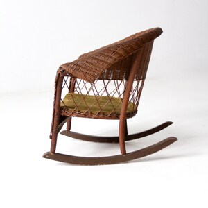 antique children's wicker rocking chair image 4