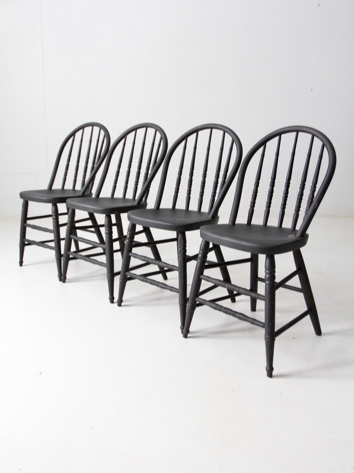 black spindle dining chairs