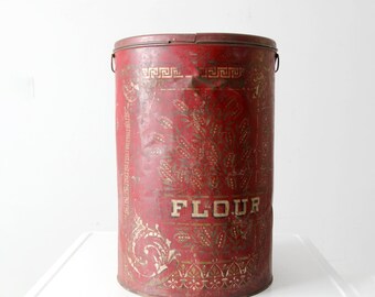 antique metal flour bin