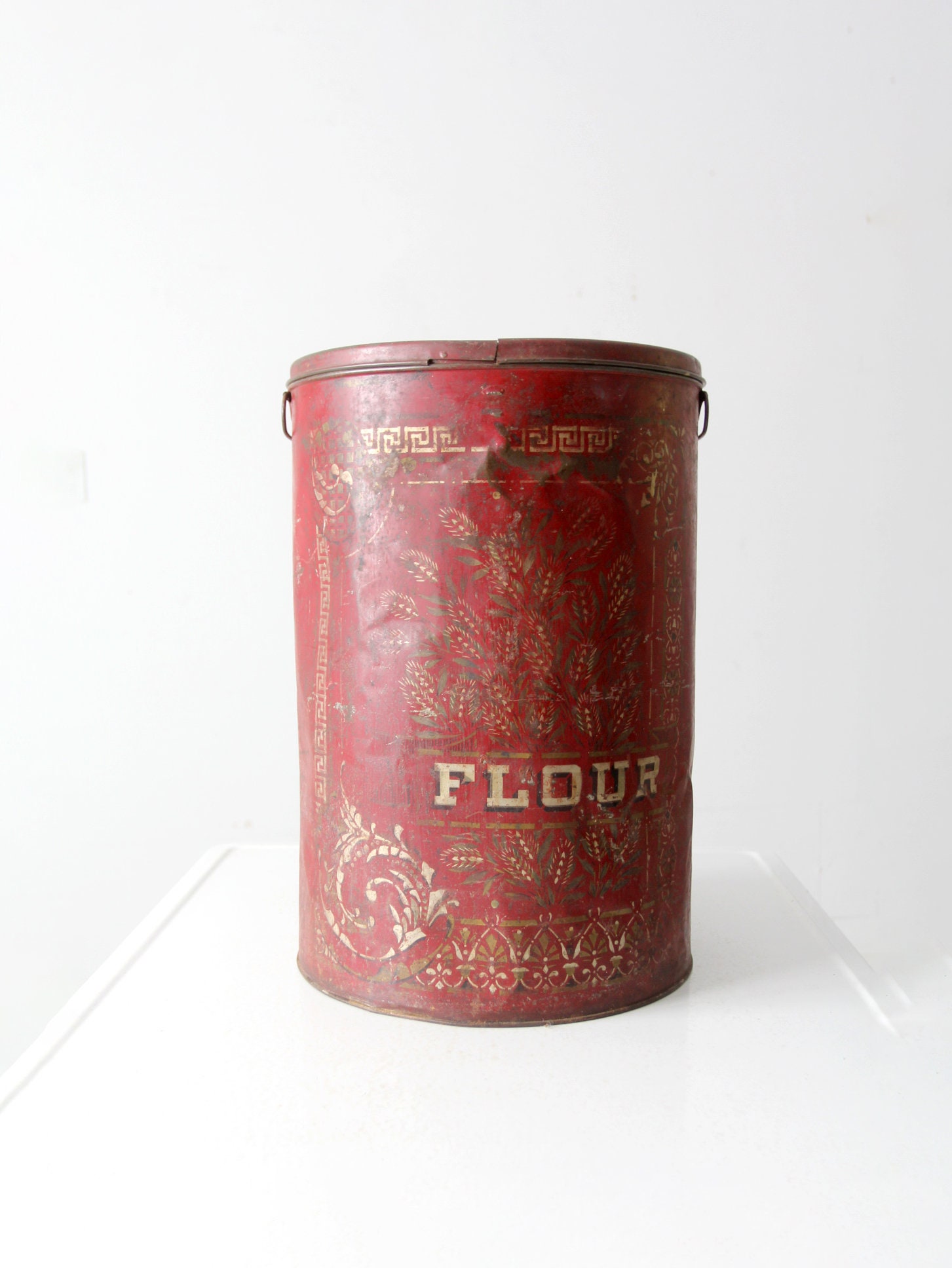 Antique Metal Flour Bin - Etsy