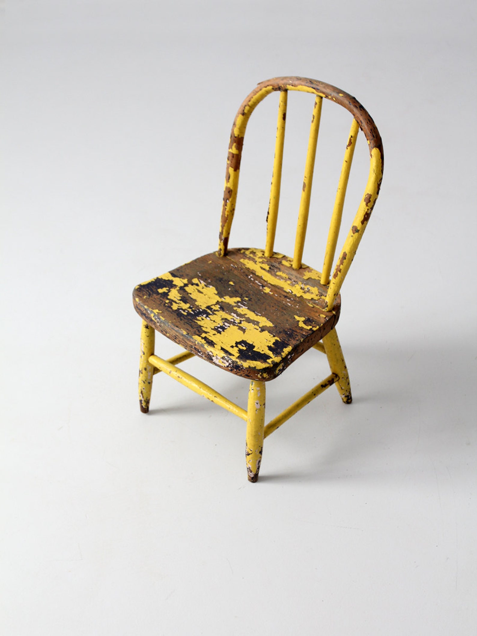 Vintage Kids Chair Wood Spindle Back Children's Chair Etsy