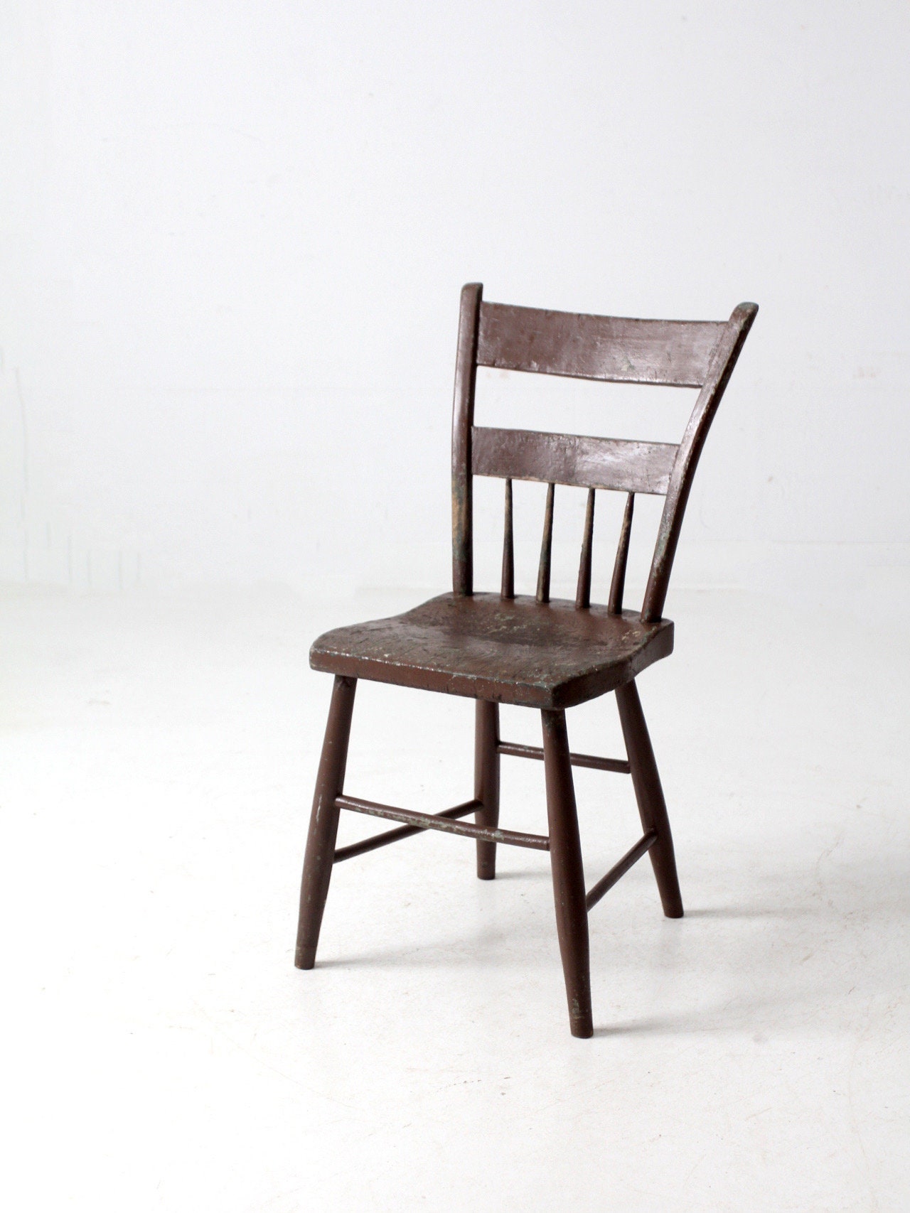 Antique Primitive Plank Seat Chair - Etsy