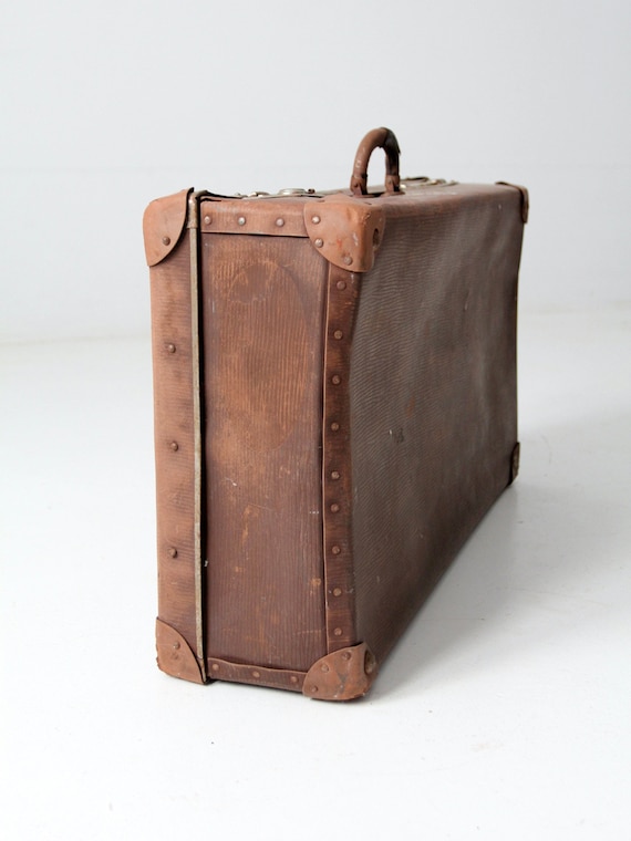 vintage Echt Vulkanfiber suitcase, German luggage Gem