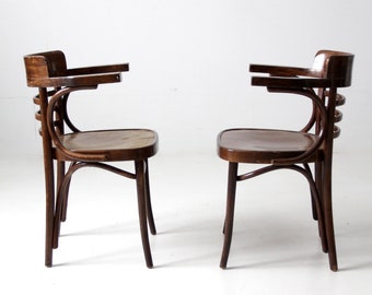 ZPM Radomsko Bentwood Arm Chairs Pair - Etsy UK
