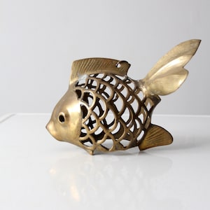 mid-century brass fish figure