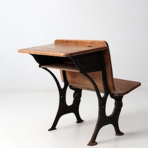 Antique Chicago Cast Iron School Desk - Etsy