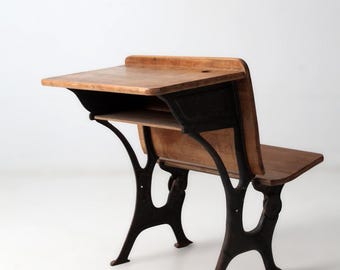 Antique Chicago Cast Iron School Desk - Etsy