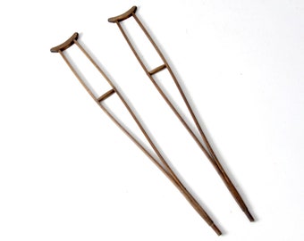 antique wooden crutches