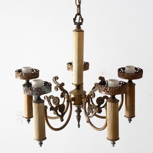 vintage candle style five arm chandelier