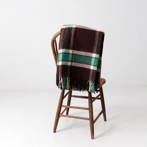 vintage plaid throw blanket, Amana wool blanket image 7