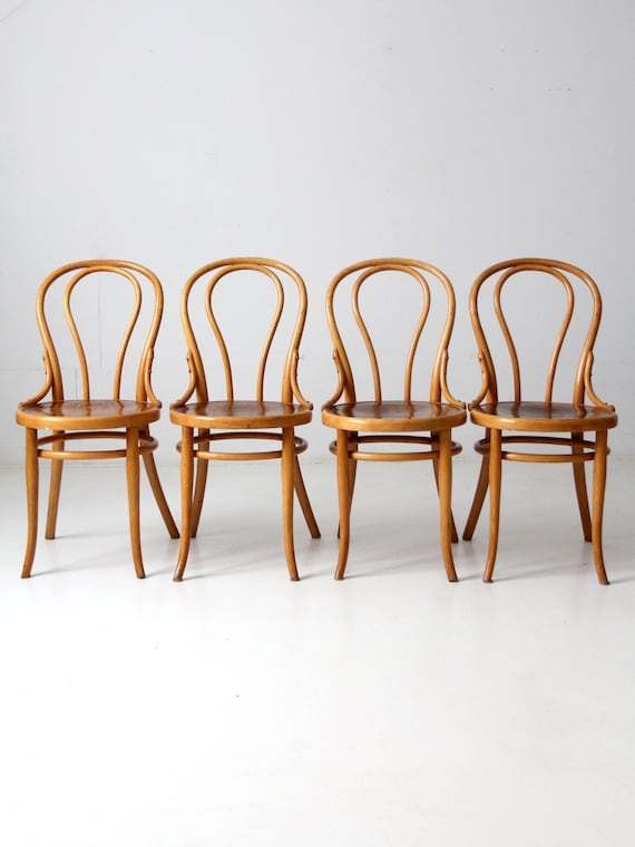 Antique Thonet Bentwood Chairs Set of 4 - Etsy