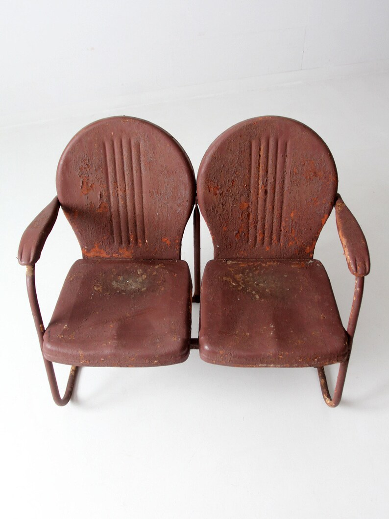 mid-century double seat motel chair bench image 2