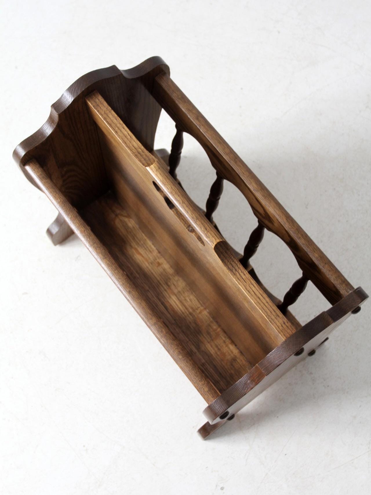 ヴィンテージの木製マガジンラック - Etsy 日本