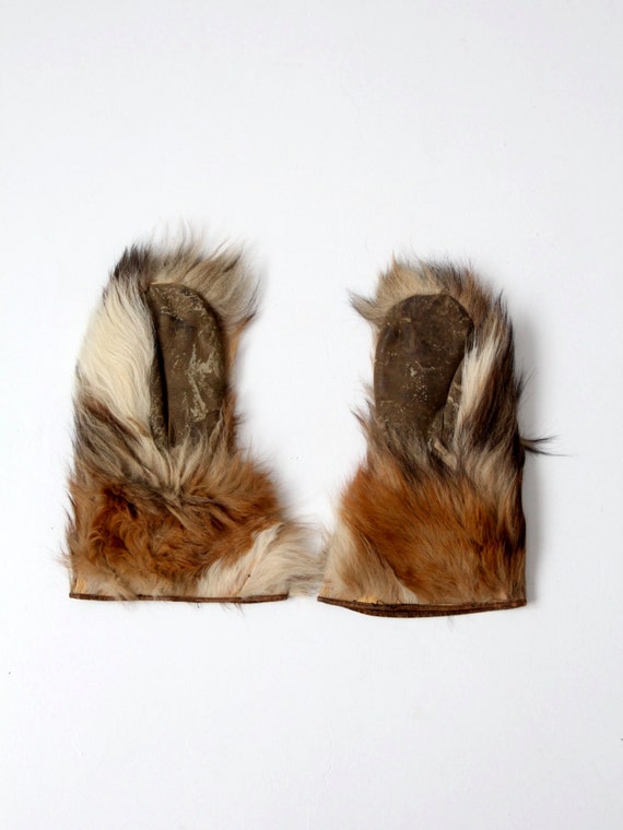 antique fur mittens