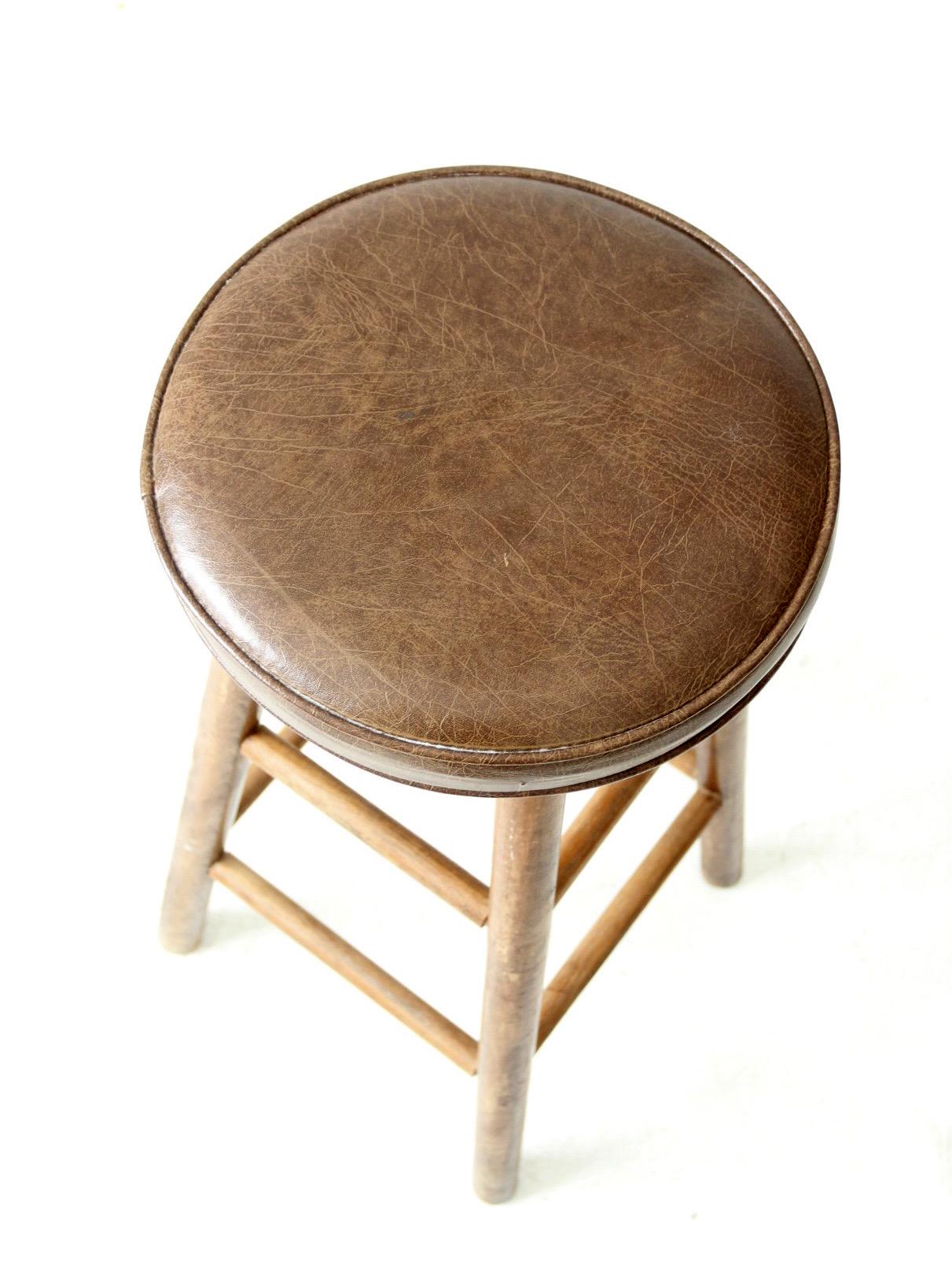 Vintage Wooden Bar Stool - Etsy