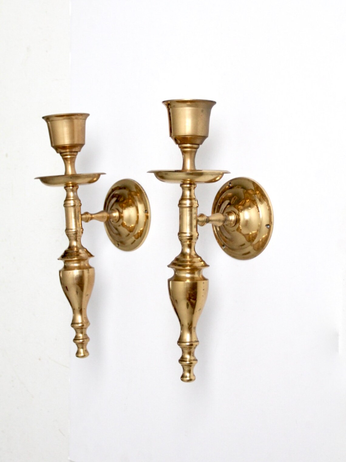 Antique brass candle sconces wall candle holders Etsy