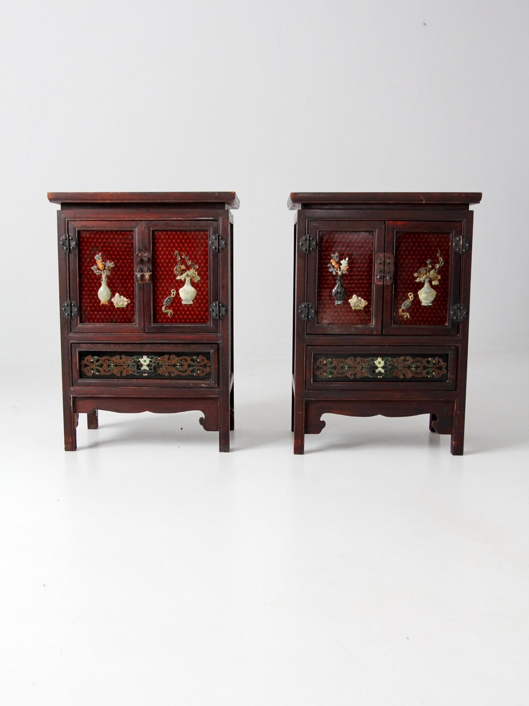 Vintage Chinese Side Cabinets, Nightstands Pair - Etsy