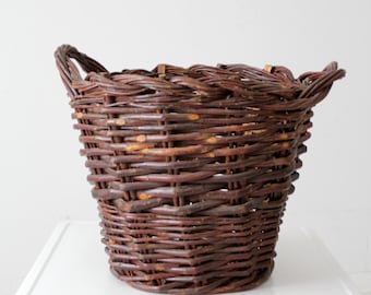 vintage wicker gathering basket
