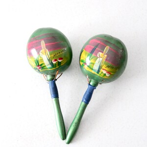 vintage Mexican maracas, souvenir decor image 2