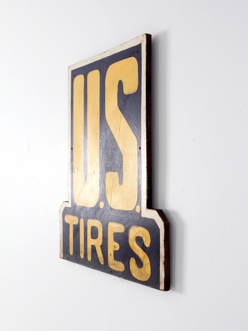 vintage U.S. Tires hand painted sign image 3