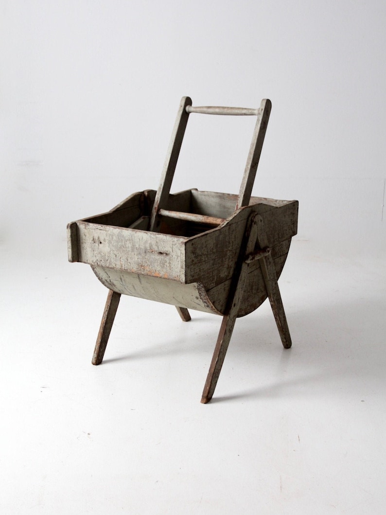 antique rocking laundry wash tub image 1