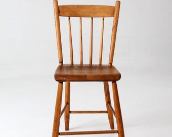 antique plank seat chair | 19th century farmhouse