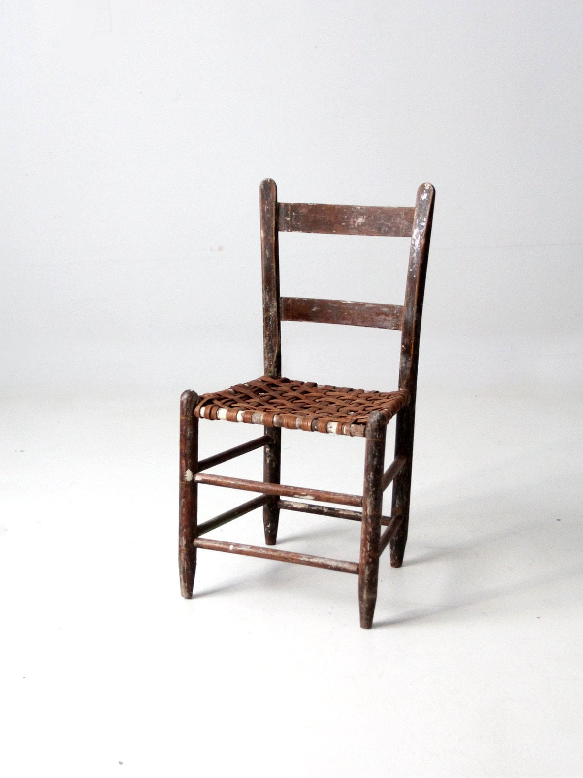 椅子 vintage chair lace up Antique Splint Weave Seat Chair - Etsy