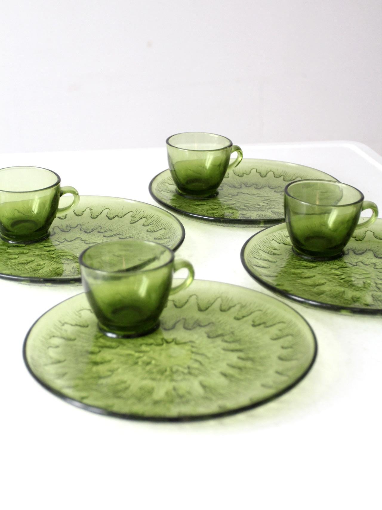 Vintage 70s Indiana Glass Sunburst Snack Set - Etsy