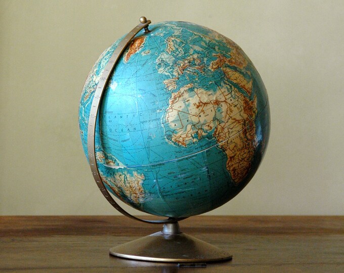 Mid Century World Globe // 1960s Educator Etsy