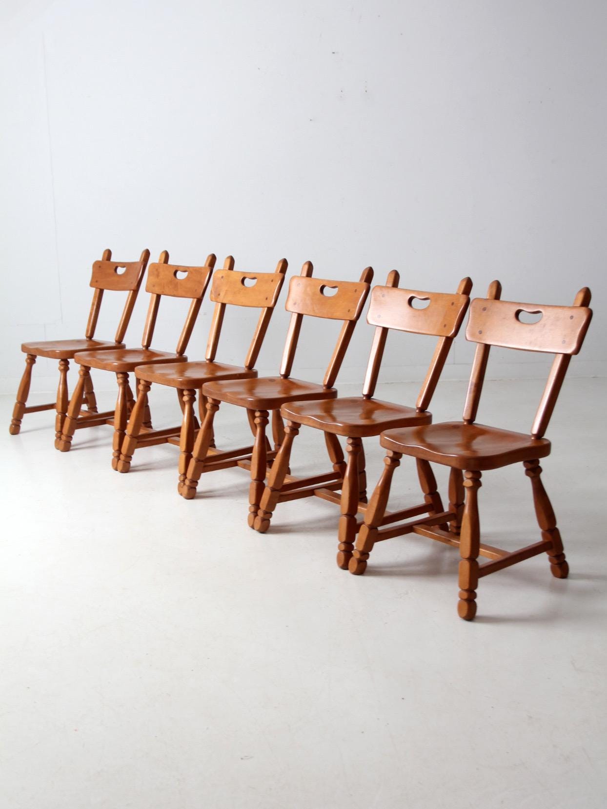 Mid-century H. Willett Maple Dining Chairs Set of 6 - Etsy